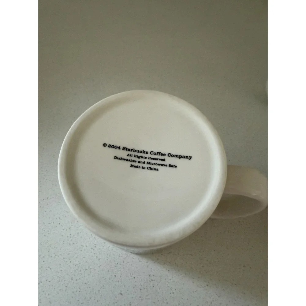 2004 Starbucks Coffee Mug Mermaid Green White Black Logo Coffee 10oz - Set Of 3